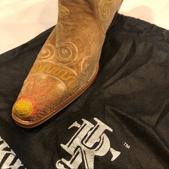 Rockwell Tharp Brown Embroidered Cowboy Boots - Picture 3 of 4